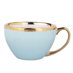 Cup for hot drinks 400ml, porcelain Aurora gold mint