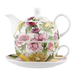 Комплект за чай - порцеланова чаша с чайник Lemon