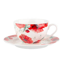 Cup with saucer porcelain 200ml Poppy