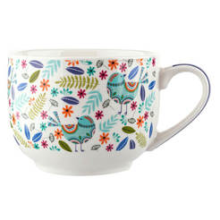 Cup for hot drinks 500ml, Folk white porcelain