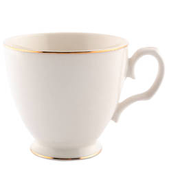 Porzellan-Kaffeetasse 250 ml, ecrufarben mit Goldrand, MARIA PAULA