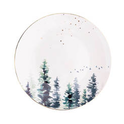Порцеланова чиния коледна 20 см, декор гора Misty Forest