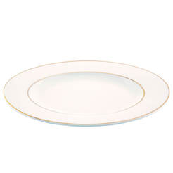 Чиния порцеланова 24см екрю и златен кант MARIA PAULA