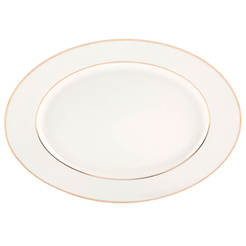 Porcelain plate 31cm ecru and gold edge MARIA PAULA