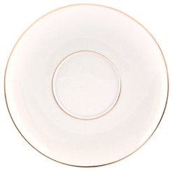 Porzellanteller 17 cm, ecrufarben mit Goldrand, MARIA PAULA