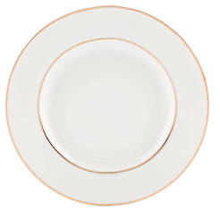 Чиния порцеланова десертна 20см екрю и златен кант MARIA PAULA