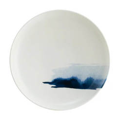 Тарелка с ободком 22 см Bonna Blue Wave, белая с синими акцентами BONNA