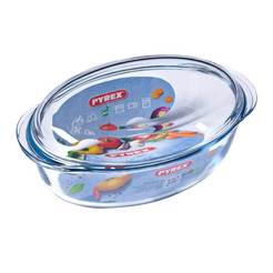 Стъклена тенджера за фурна, овална с капак 33 х 20 х 13см, 4л Pyrex