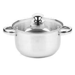 Pot 1.5l with glass lid 16x9.5cm Rosberg stainless steel