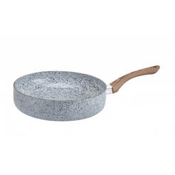 Deep frying pan with lid 26x6.8cm marble-stone coating