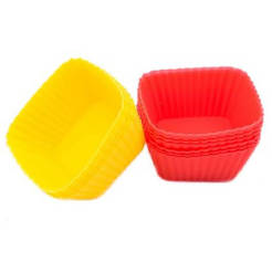 Muffin tins 6pcs silicone square 0198419
