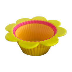 Muffin tins 6pcs silicone flower 0198424