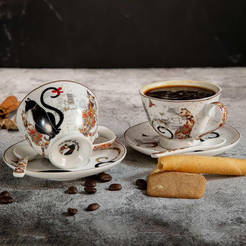Cups with saucers 90ml/2pcs cats 79029507