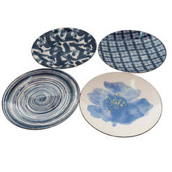 Teller-Set 4tlg./Ø26,5cm bunt blau Motivmix