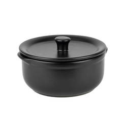 Ceramic casserole 600ml black mat f14 cm, h6.6 cm