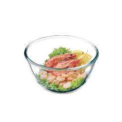 Glass salad bowl 0.5 l, round ф15 x 8 cm
