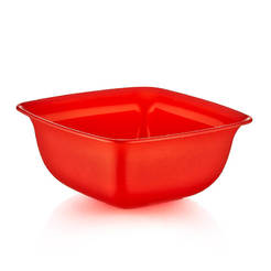 Plastic salad bowl 1l, square 16 x 16 x 7 cm