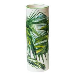 Керамична ваза, папратови листа Ф9 х 26 см