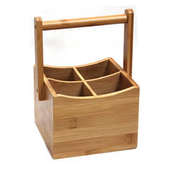 Bamboo stand with 4 divisions 15 x 15 x 23 cm