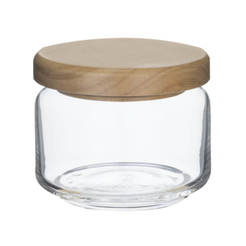 Glass storage jar 325ml Ocean with wooden lid