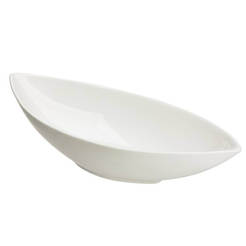 Salad bowl, white porcelain ellipse 30 cm