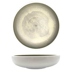 Porcelain bowl 23 cm, gray-green Ivy White