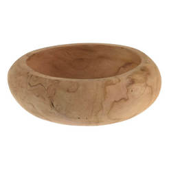 Round decorative teak bowl 20 cm