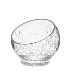 Abgeschrägte Glasschale Ø12x11cm Cracked