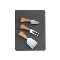 Комплект за сервиране на сирена - ножове и плоча 24 x 18 см