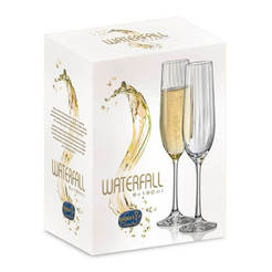 Комплект чаши за шампанско Waterfall - 190мл, 6 бр.