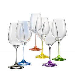 Комплект чаши за вино Crystalex Rainbow 350мл, 6 броя
