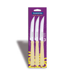 Set of stack knives 3 pcs. 20 cm beige handle New Kolor