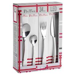 Cutlery set 24 pieces, 18/0 white handle Led