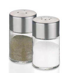 Complete utensil 2 pieces salt/pepper mini ф3.5 x 6cm, glass/steel Club