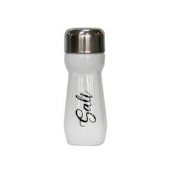 Ceramic salt shaker with metal cap 80ml white Voca