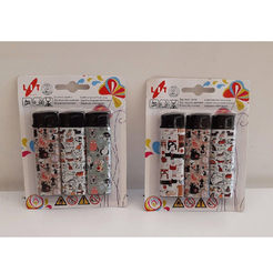 Feuerzeug mit Knopf 7,5 cm/3 Stück Feuertier I038-1013