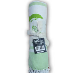 Плажна кърпа лен 100 х 180см, зелен цвят
