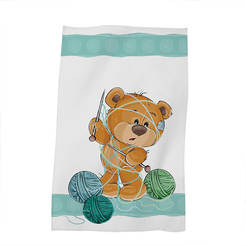 Children's towel 30 x 50 cm - Bear with yarn
