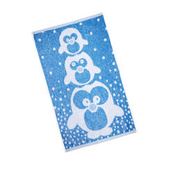 Children's towel Penguin - 30 x 50 cm, 400 g / sq m, blue