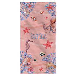 Beach towel 80 x 160 cm terry towel Save Seas