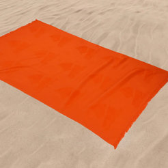 Пляжное полотенце 100 х 170см, 100% хлопок 360г/м2 Лодочки оранжевые