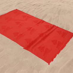 Хавлиена кърпа плажна 100 х 170см, 100% памук 360гр/м2 Лодки малина