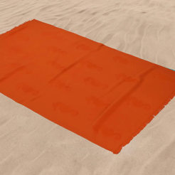 Хавлиена кърпа плажна 100 х 170см, 100% памук 360гр/м2 Морско конче оранжева