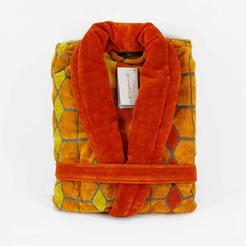 Халат за баня Текстчър - размер S, 100% памук, оранж