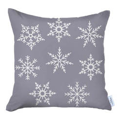 Christmas decorative pillow 40 x 40 cm snowflakes Merry Christmas, gray