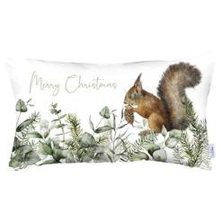 Коледна декоративна възглавница 30 х 50см катеричка Green Christmas мотив 9