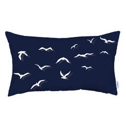 Декоративна възглавница 30 x 51см чайки тъмно синьо
