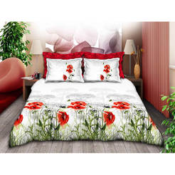 Bedding set 3 parts single Ranfors print Poppy