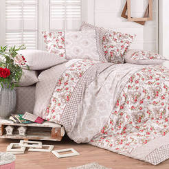 Bedding set 4 pieces double Ranfors print Buket red