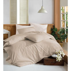 Bedding set 4 parts Ranfors Beige, cream edging